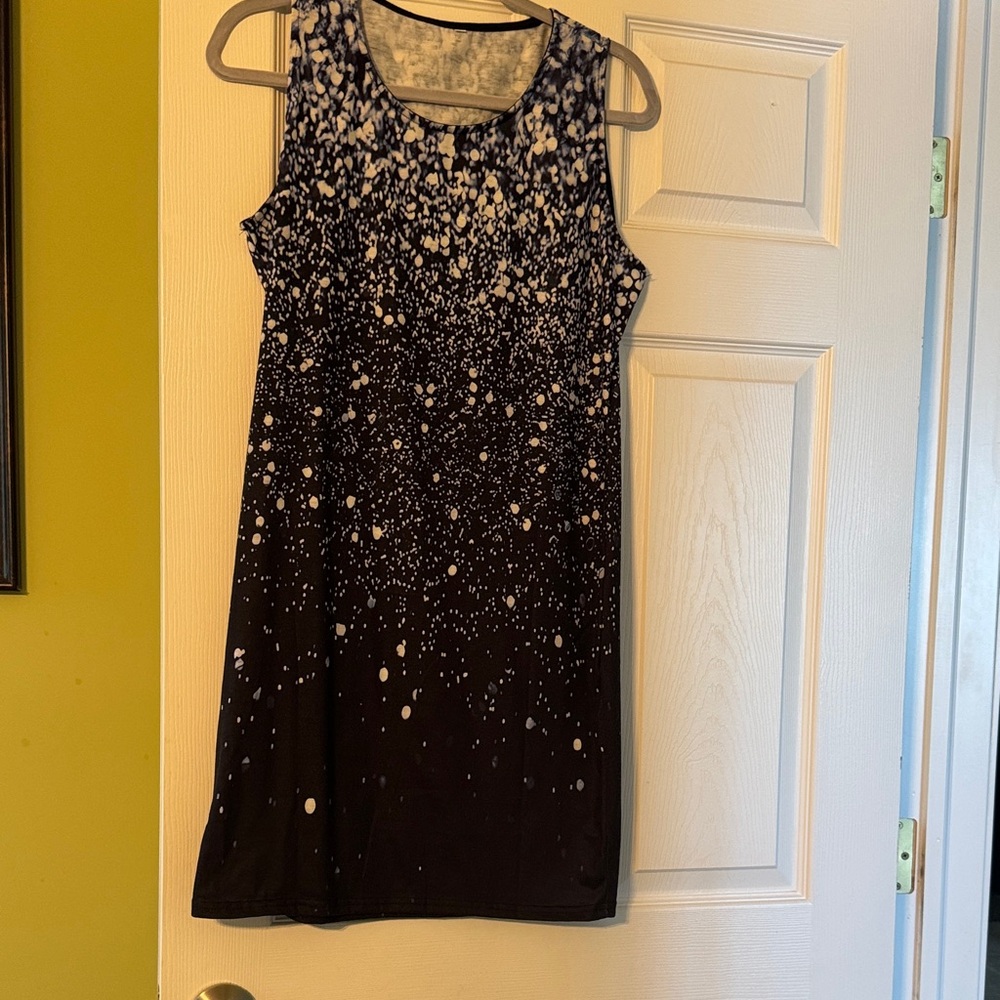 Blue and White Sleeveless Dress